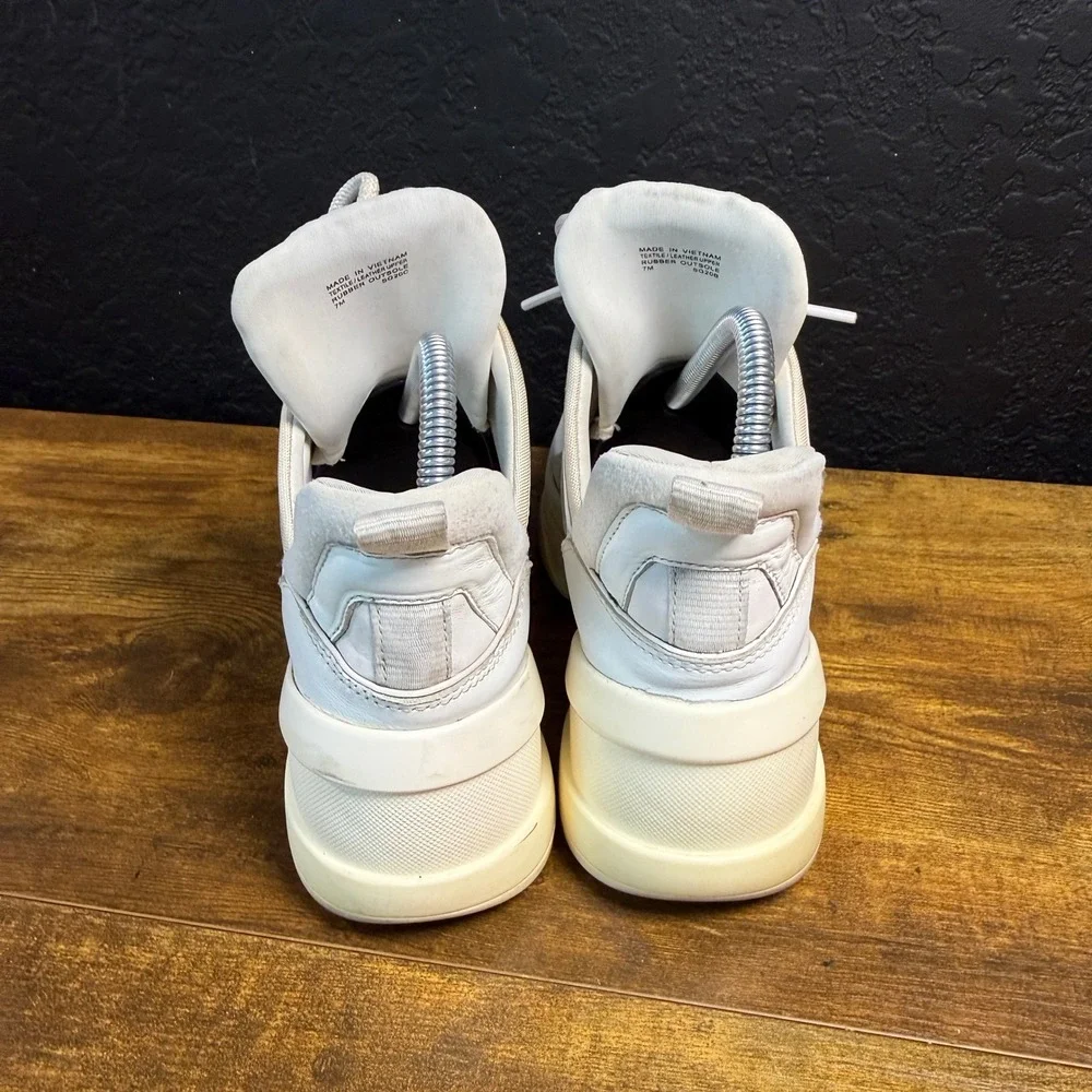 Michael Kors Olympia SG20B White Leather Textile Platform Sneaker Womens 7M